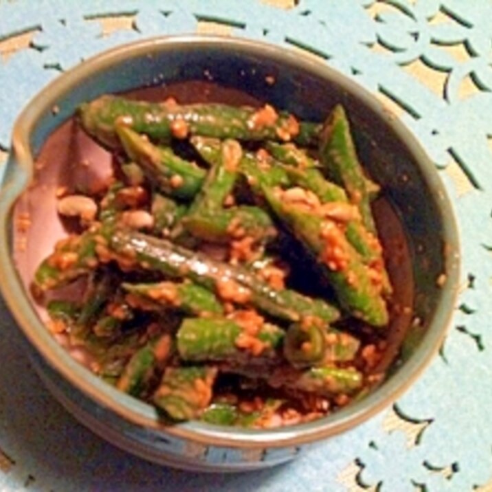 一味オトナ?十六ささげの三升漬マヨごま和え